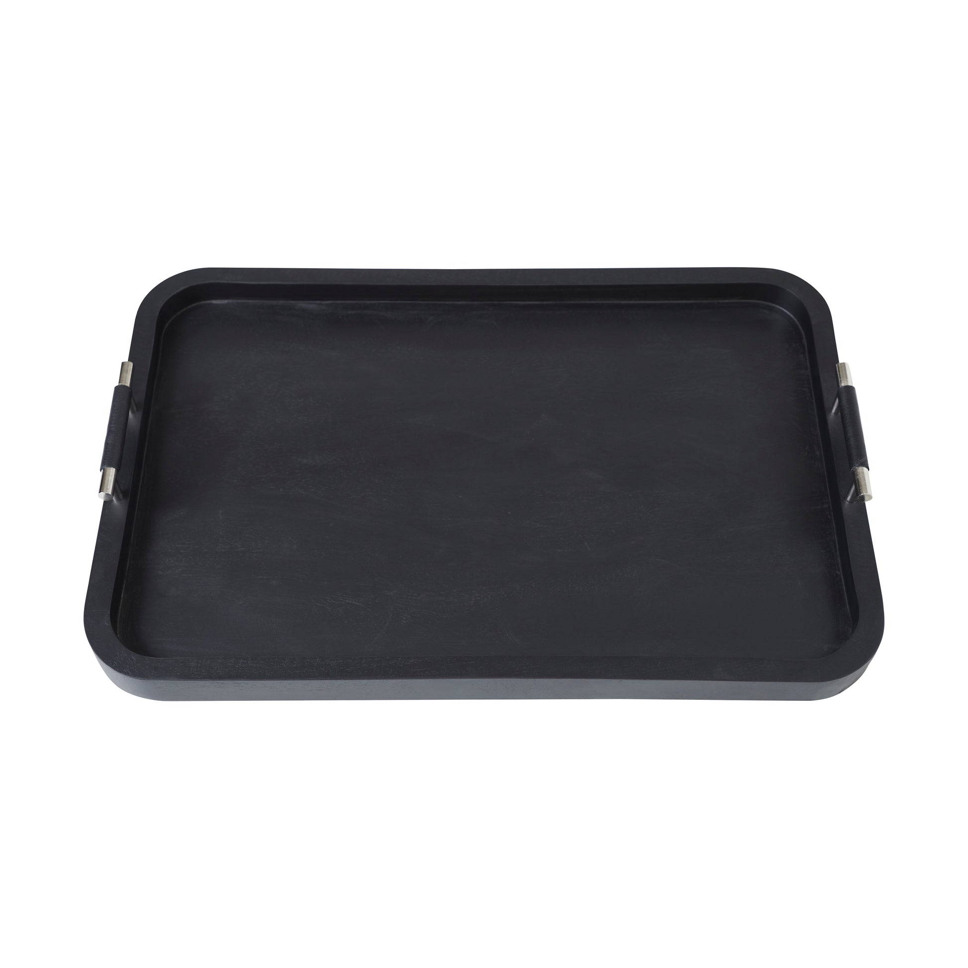Hudson Indoor Mango Wood Tray, Black-Tray-DECOROLALA