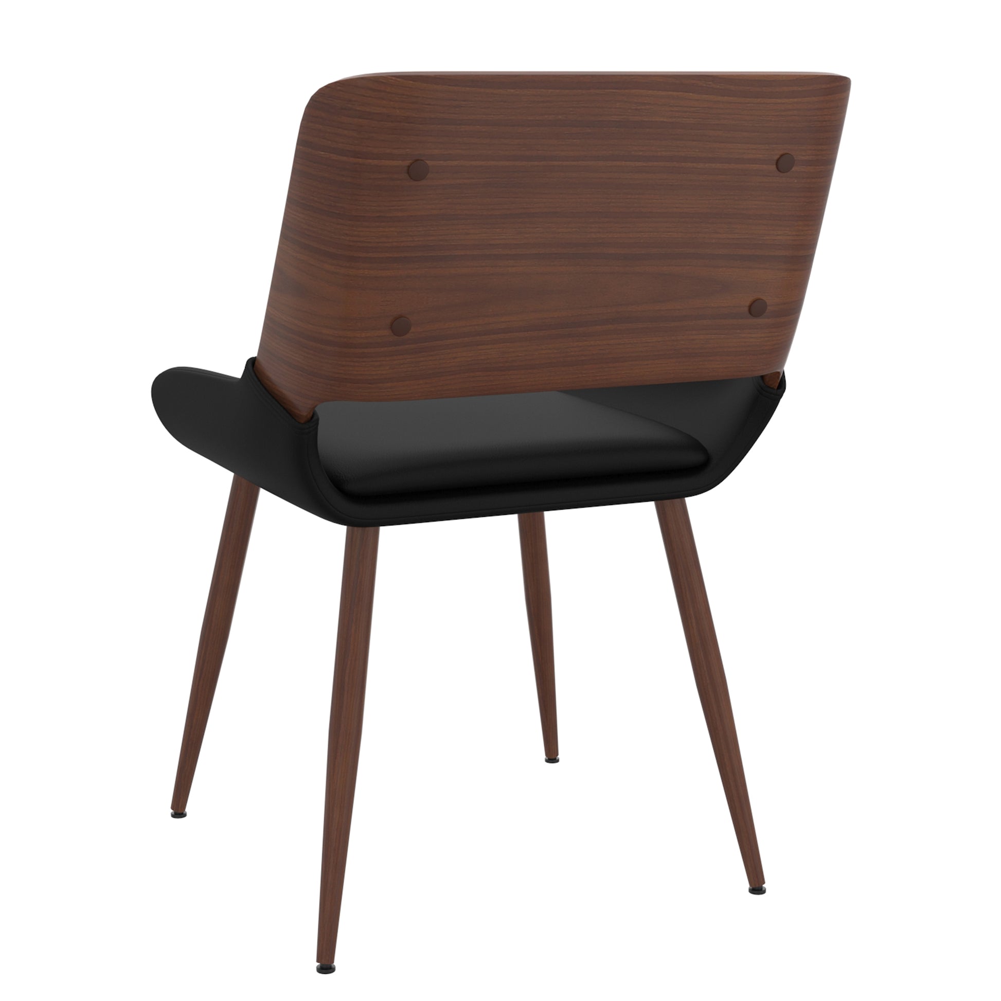Hudson Mid-Century Modern Dining Chair - Black Faux Leather-DECOROLALA