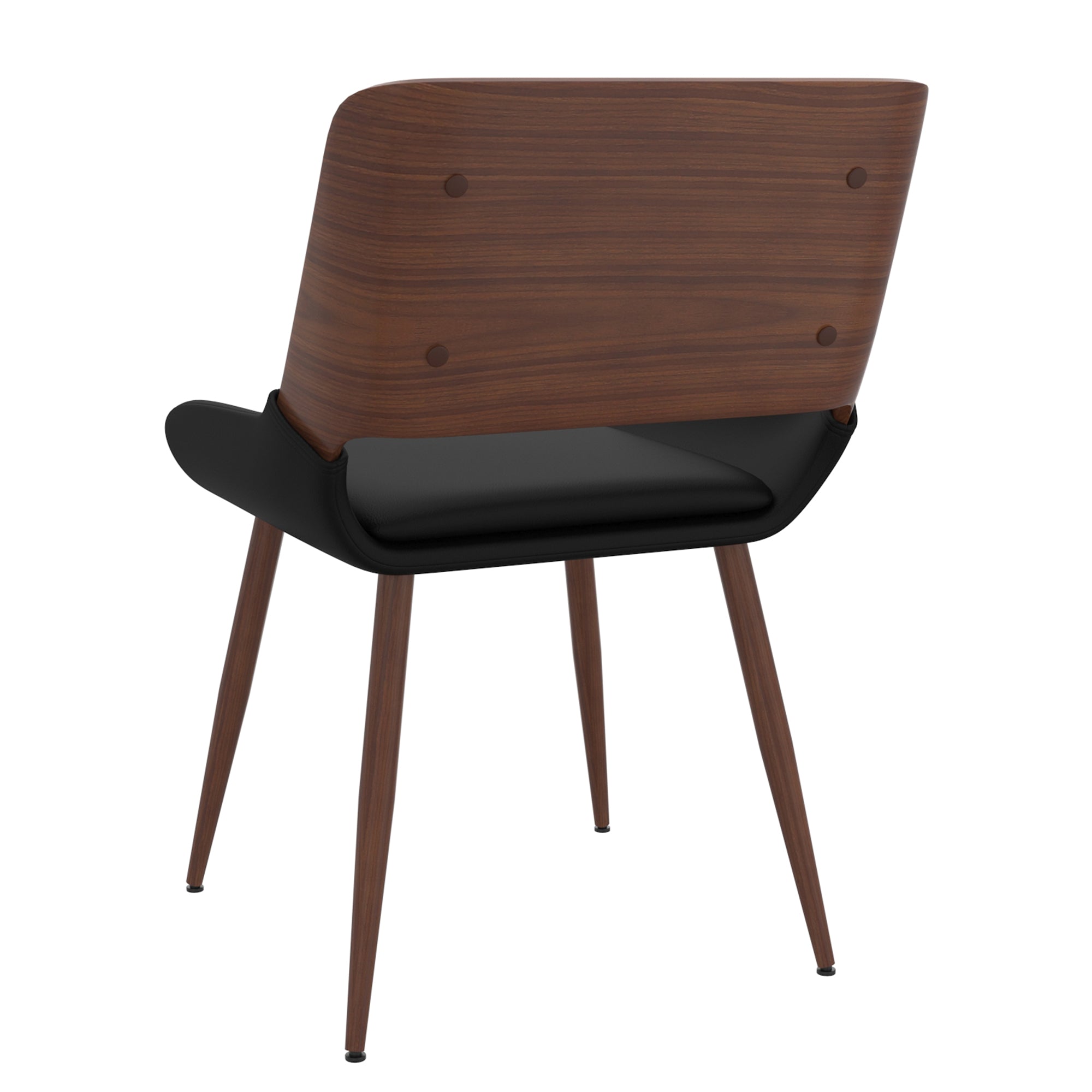 Hudson Mid-Century Modern Dining Chair - Black Faux Leather-DECOROLALA