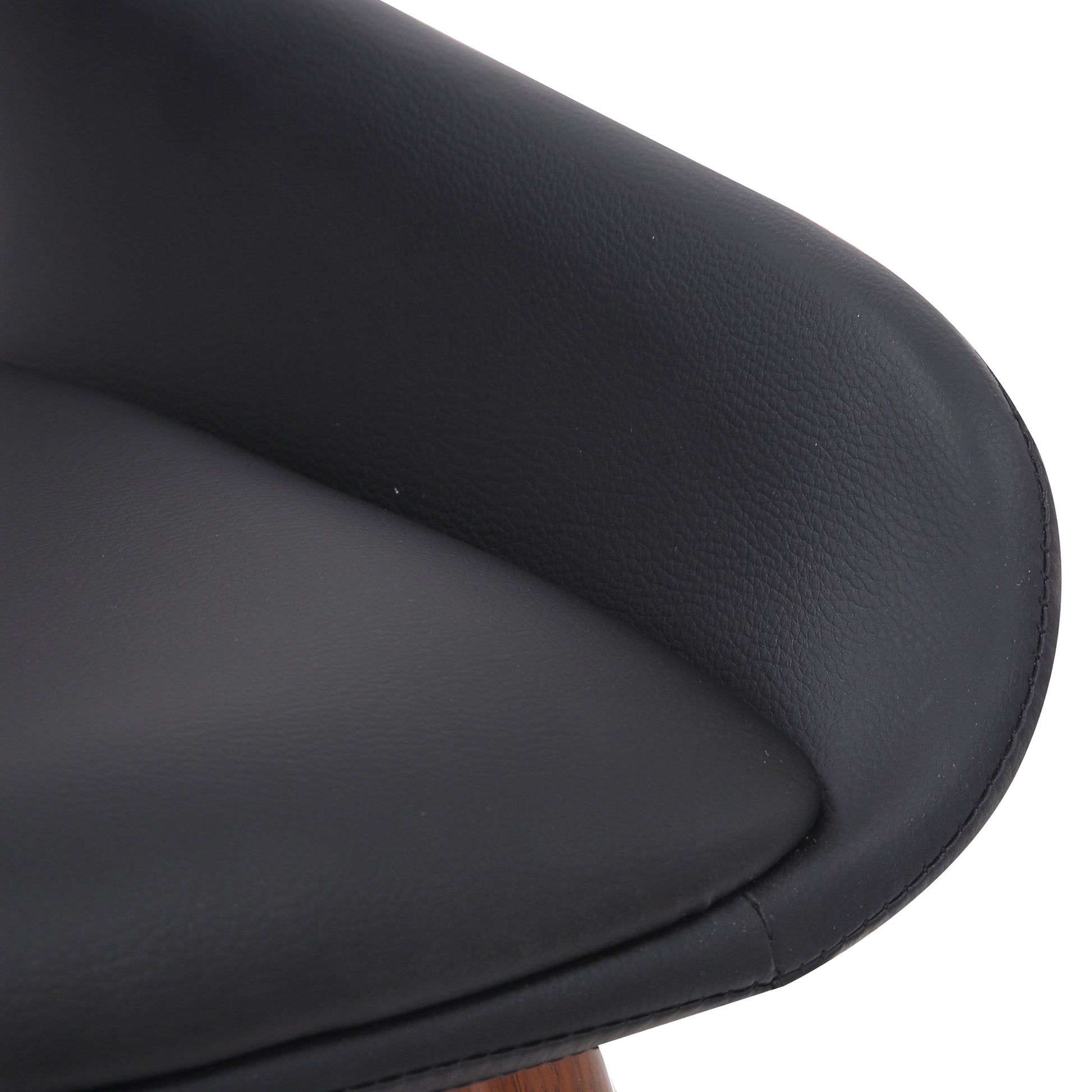 Hudson Mid-Century Modern Dining Chair - Black Faux Leather-DECOROLALA