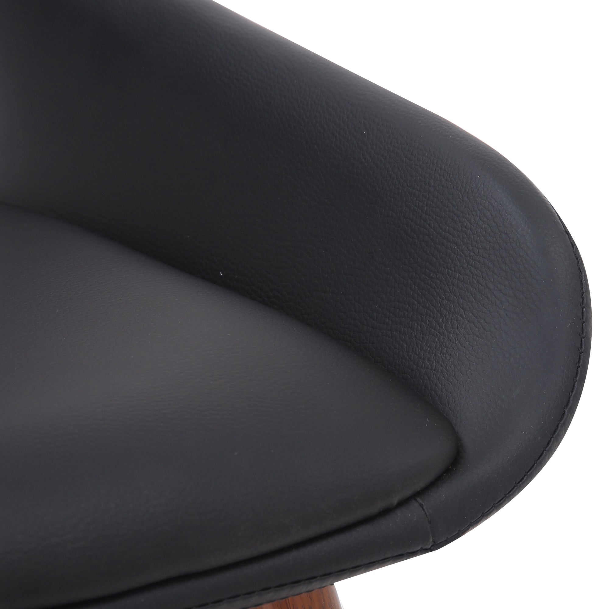 Hudson Mid-Century Modern Dining Chair - Black Faux Leather-DECOROLALA
