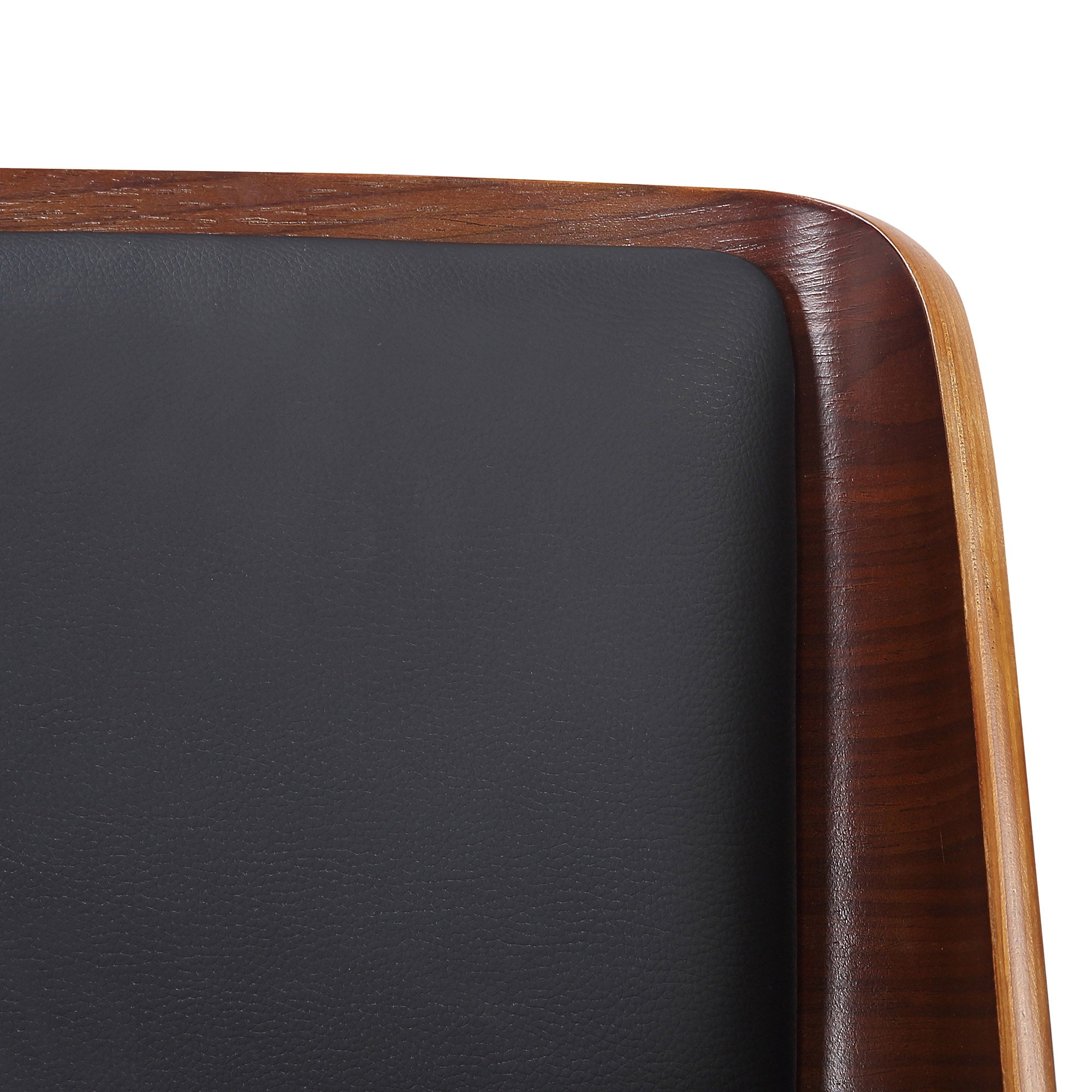 Hudson Mid-Century Modern Dining Chair - Black Faux Leather-DECOROLALA