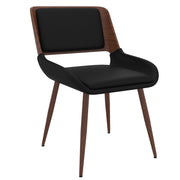 Hudson Mid-Century Modern Dining Chair - Black Faux Leather-DECOROLALA