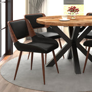 Hudson Mid-Century Modern Dining Chair - Black Faux Leather-DECOROLALA