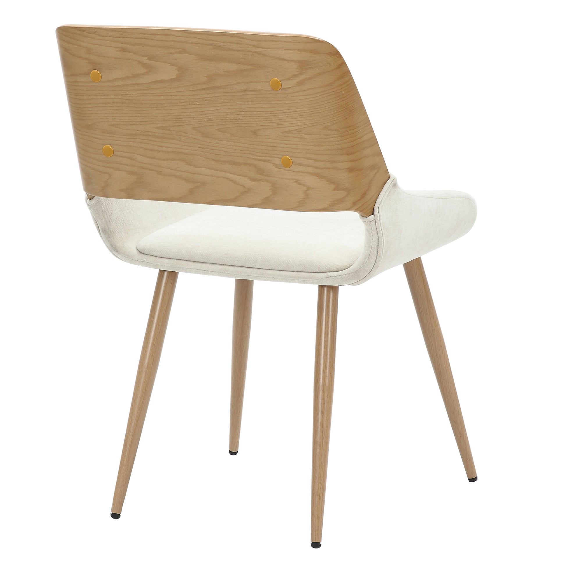 Hudson Mid-Century Modern Side Chair - Beige Fabric-DECOROLALA