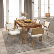 Hudson Mid-Century Modern Side Chair - Beige Fabric-DECOROLALA
