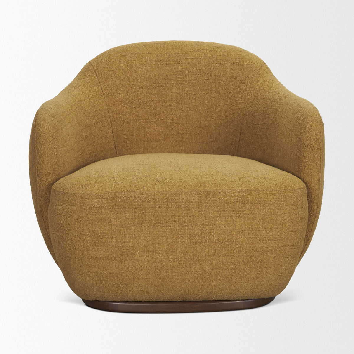 Hudson Mustard Fabric Upholstered Swivel Chair-Accent Chairs-DECOROLALA