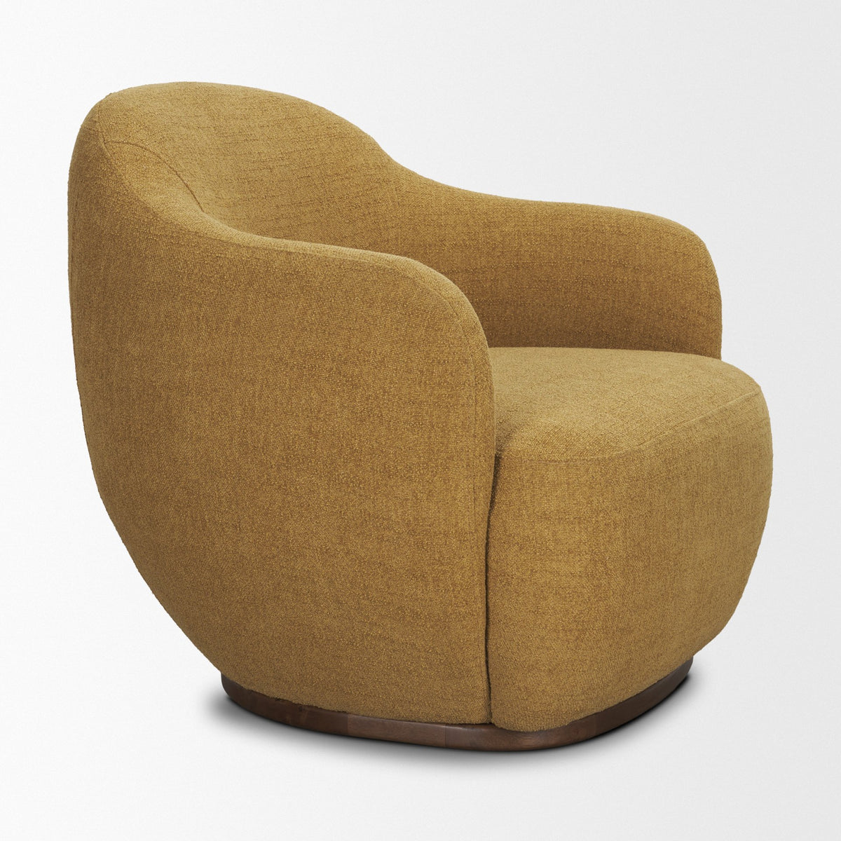Hudson Mustard Fabric Upholstered Swivel Chair-Accent Chairs-DECOROLALA