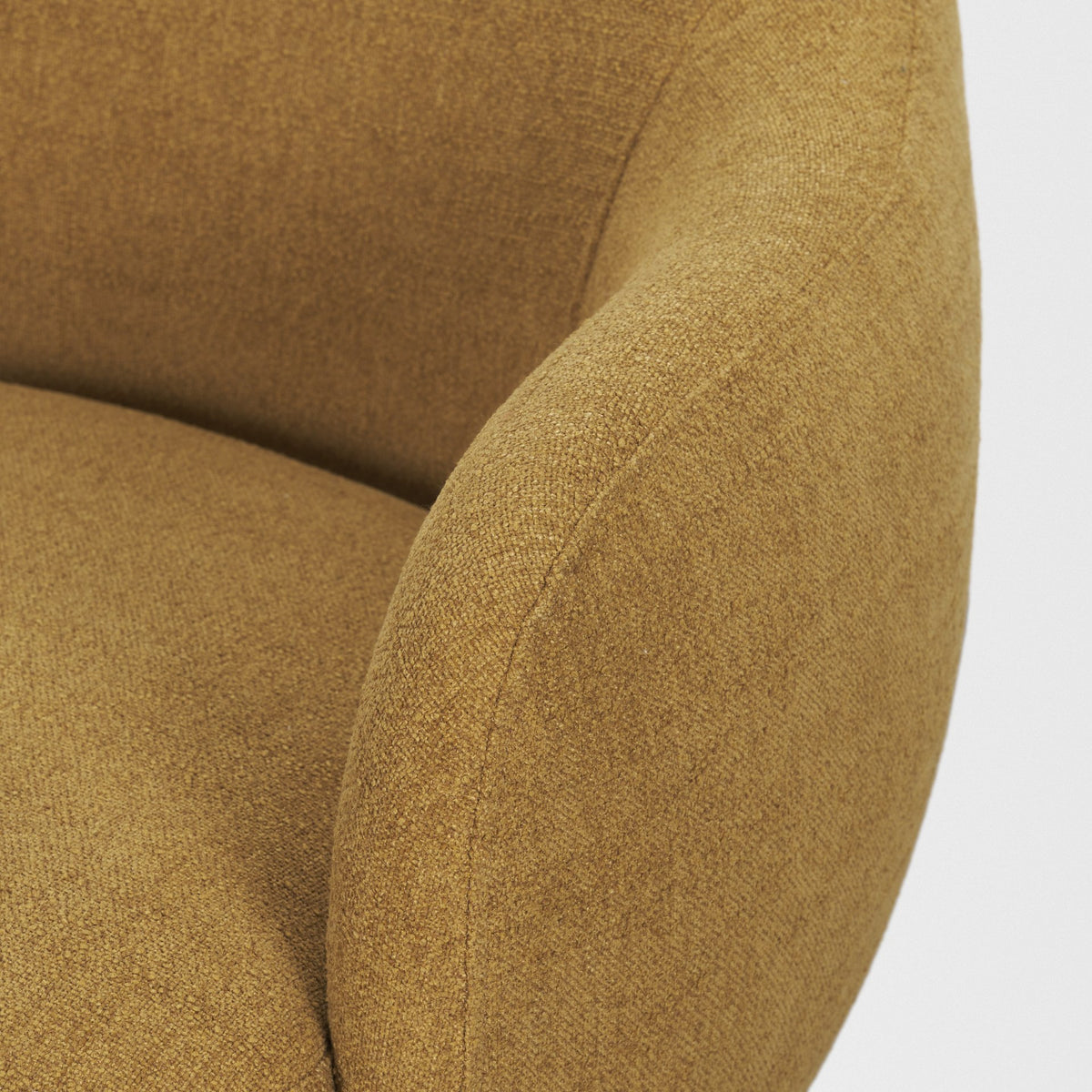 Hudson Mustard Fabric Upholstered Swivel Chair-Accent Chairs-DECOROLALA