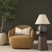 Hudson Mustard Fabric Upholstered Swivel Chair-Accent Chairs-DECOROLALA