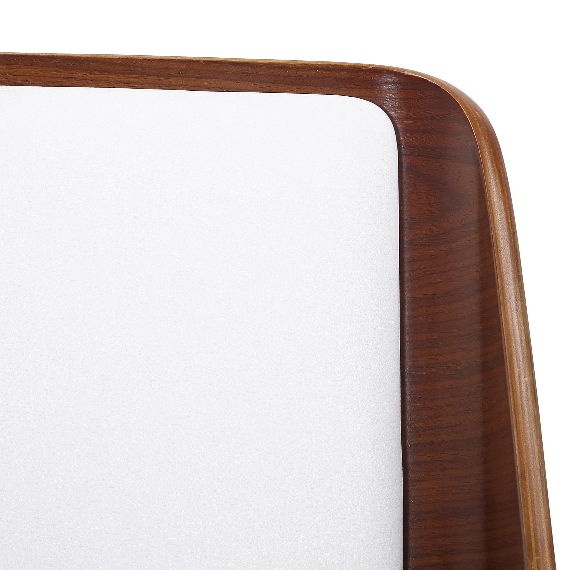 Hudson Side Dining Chair - White Faux Leather Walnut Frame-DECOROLALA