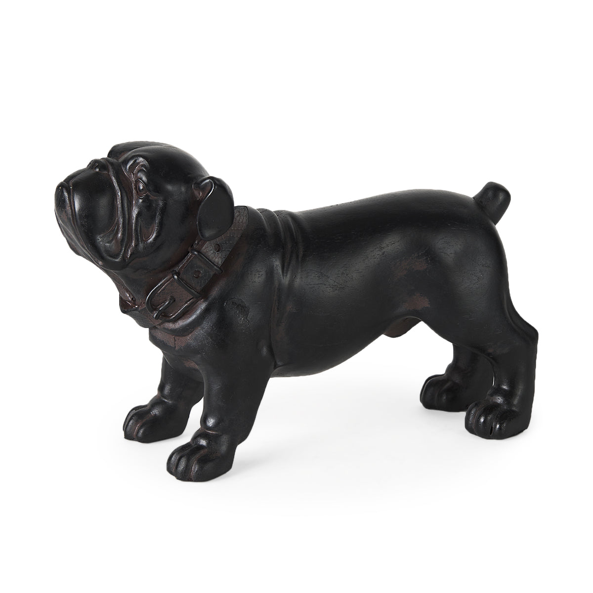 Hugo Bulldog Resin Figurine - Black 5"L x 13"W-Objects-DECOROLALA