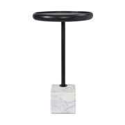 Hull Indoor Banswara Marble Side Table, White-End Table-DECOROLALA