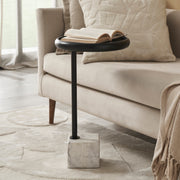 Hull Indoor Banswara Marble Side Table, White-End Table-DECOROLALA