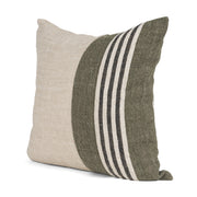 Hunter Oatmeal & Green Stripe Pillow Cover (min order qty 2)-Decorative Pillows-DECOROLALA