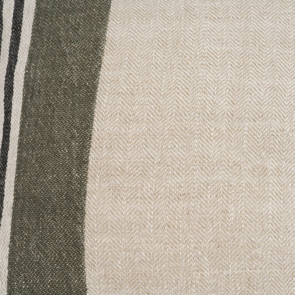 Hunter Square Oatmeal & Green Stripe Down Pillow (min order qty 2)-Decorative Pillows-DECOROLALA