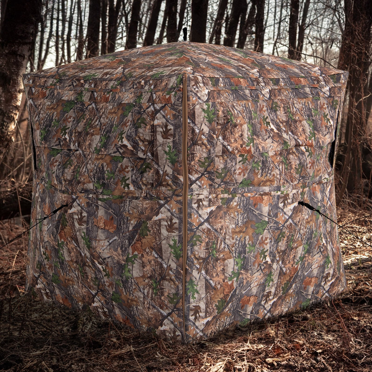 Hunting Blind 360 Degree One-Way See-Through Ground Blind for 2-3 Person-Tents-DECOROLALA