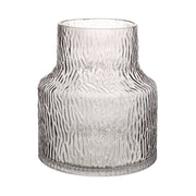 Hyacinth Indoor Mouth Blown Glass Glass Vase, Grey Texture-Glass Vase-DECOROLALA