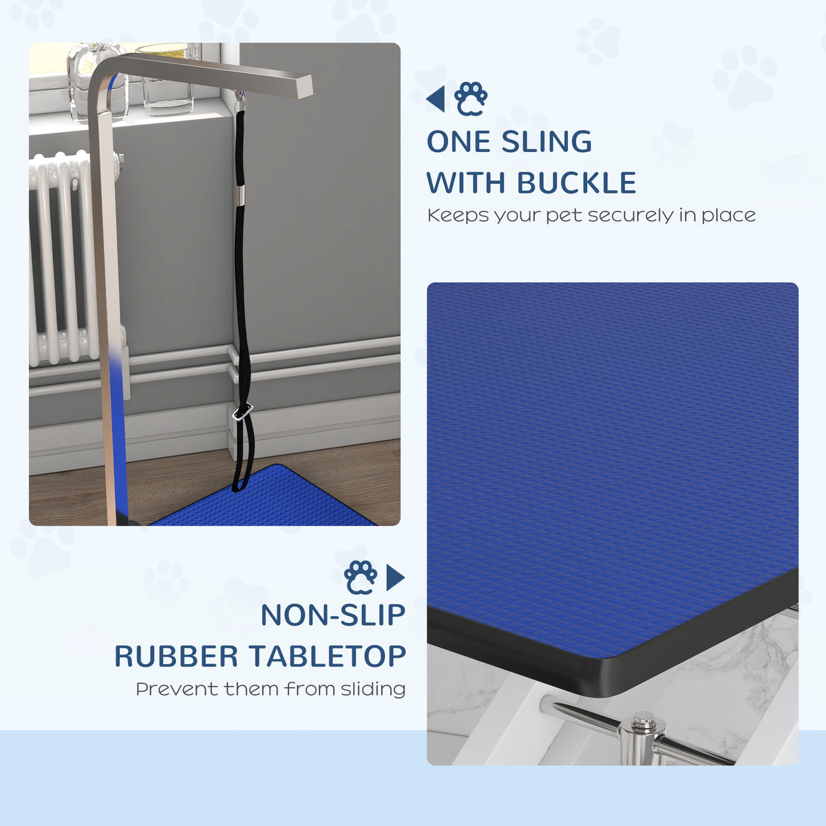 Hydraulic Pet Grooming Table - Adjustable Z-Frame Blue 42"-Dogs-DECOROLALA
