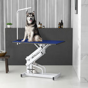 Hydraulic Pet Grooming Table - Adjustable Z-Frame Blue 42"-Dogs-DECOROLALA