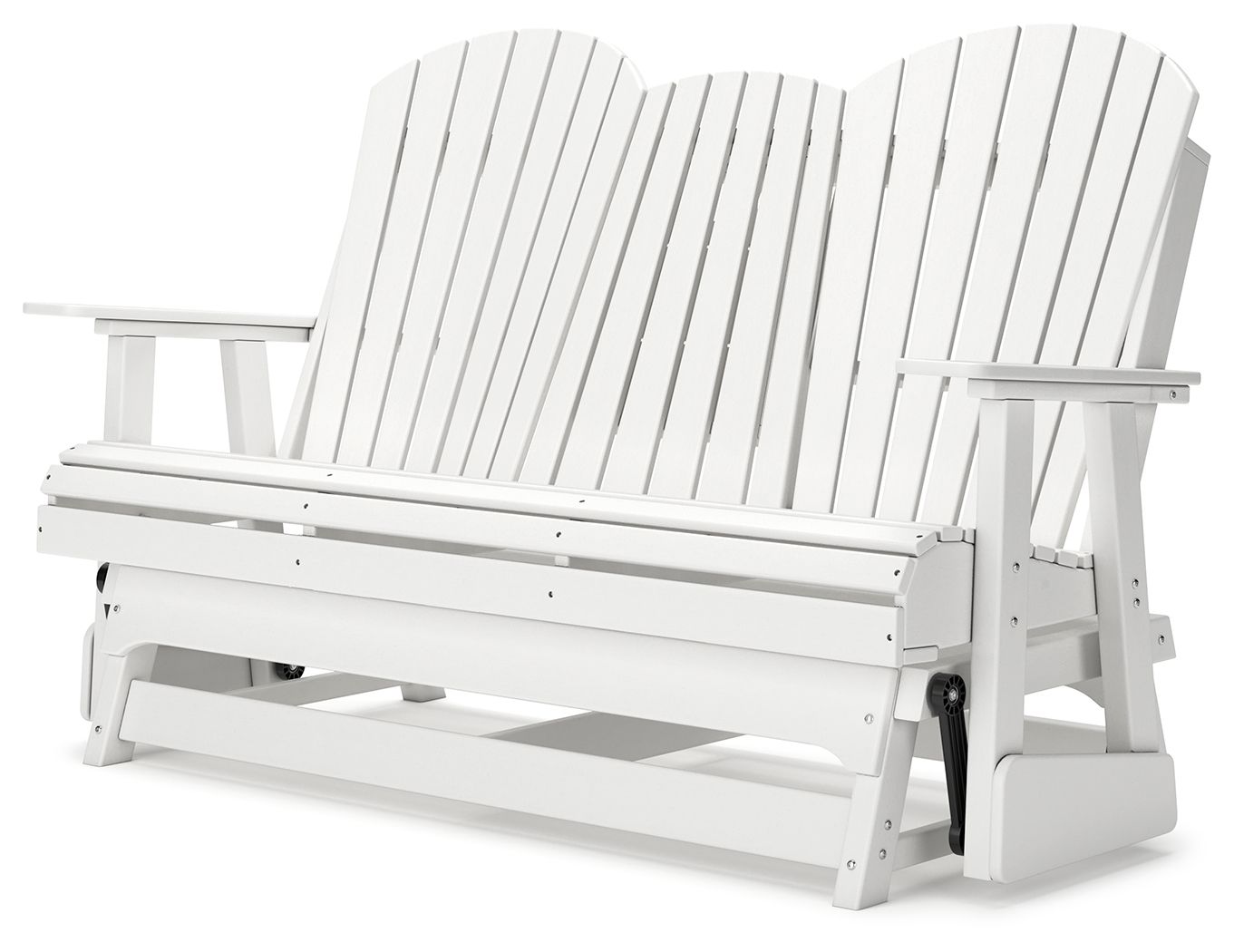 Hyland Wave Outdoor Glider Loveseat Set - Black-3 Piece Outdoor Sets-DECOROLALA