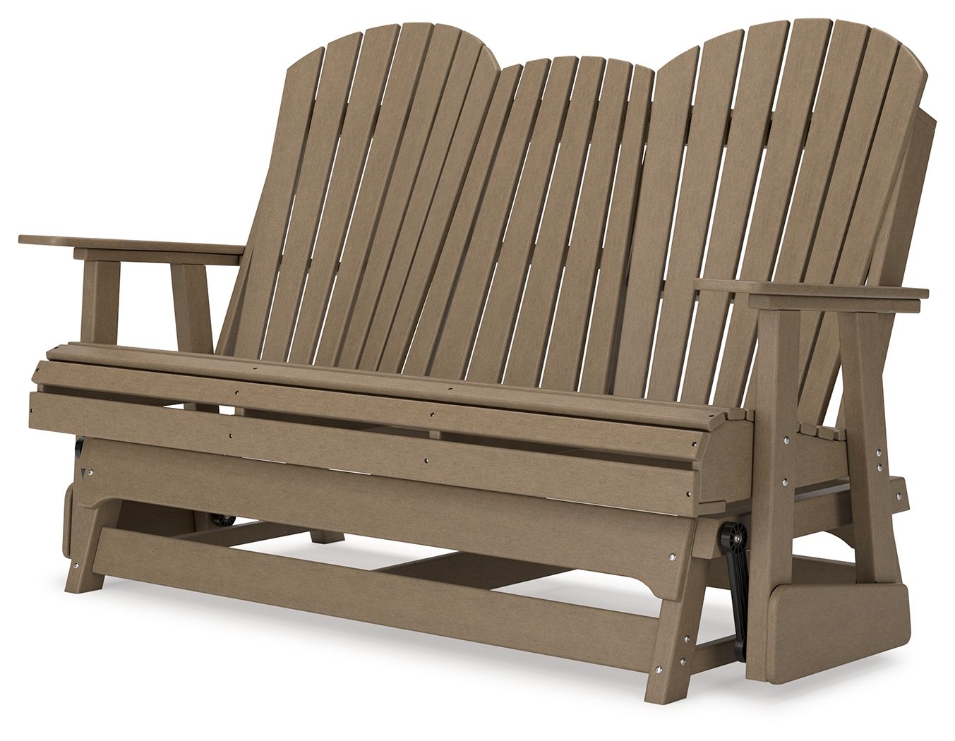 Hyland Wave Outdoor Glider Loveseat Set - Black-3 Piece Outdoor Sets-DECOROLALA