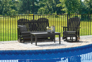 Hyland Wave Outdoor Glider Loveseat Set - Black-3 Piece Outdoor Sets-DECOROLALA