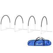 Dog Agility Kit Pet Obstacle Course Training Equipment Outdoor with Weave Poles, Carry Bag, Black