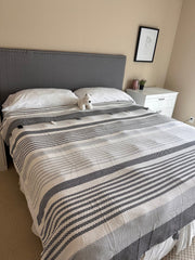 COTTON BLACK POM POM BEDSPREAD-bedspread-DECOROLALA