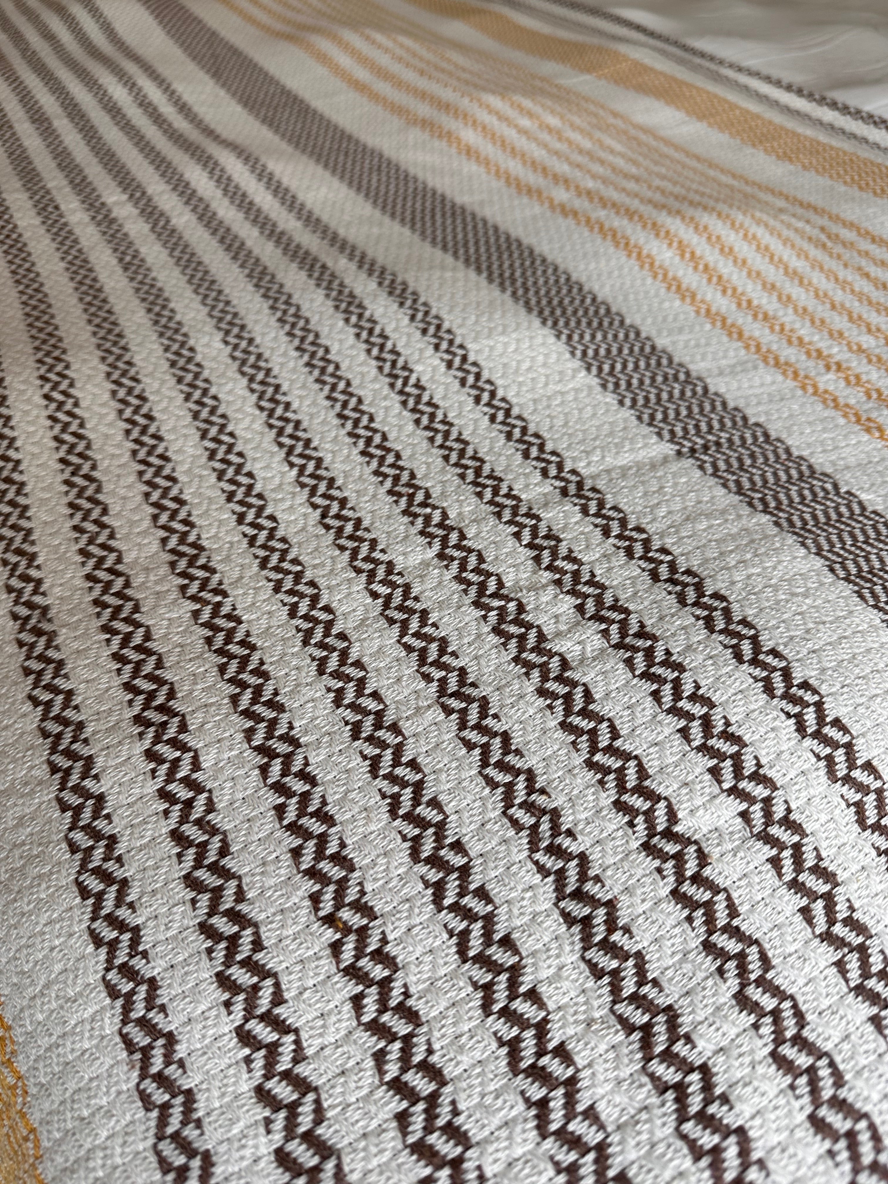 COTTON BROWN POM POM BEDSPREAD-bedspread-DECOROLALA