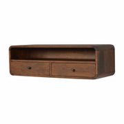 Floating Chestnut Console Table - Solid Mango Wood Wall-Mounted
