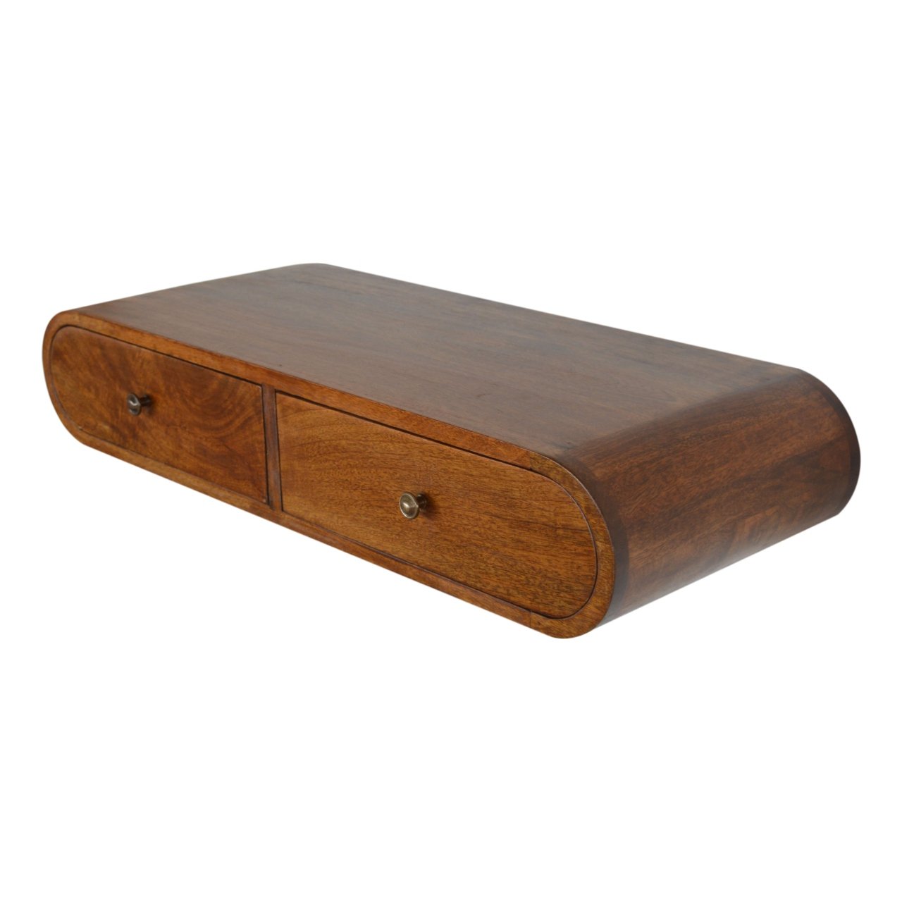 Floating Chestnut London Console Table - Solid Mango Wood