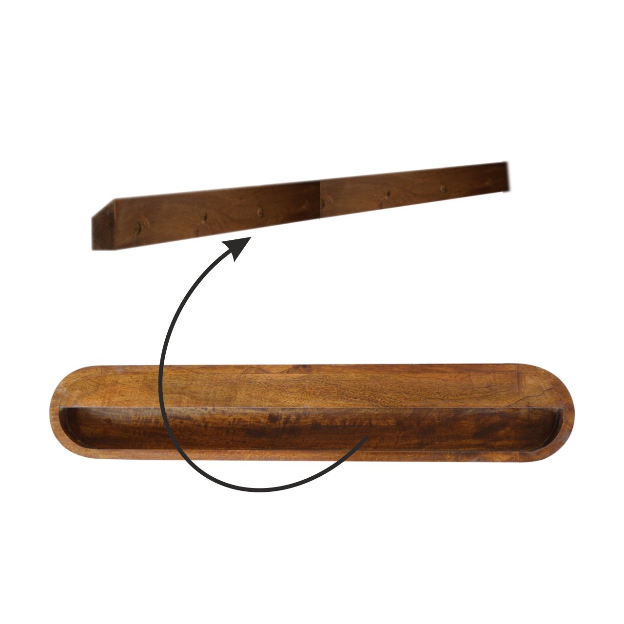 Floating Chestnut London Console Table - Solid Mango Wood