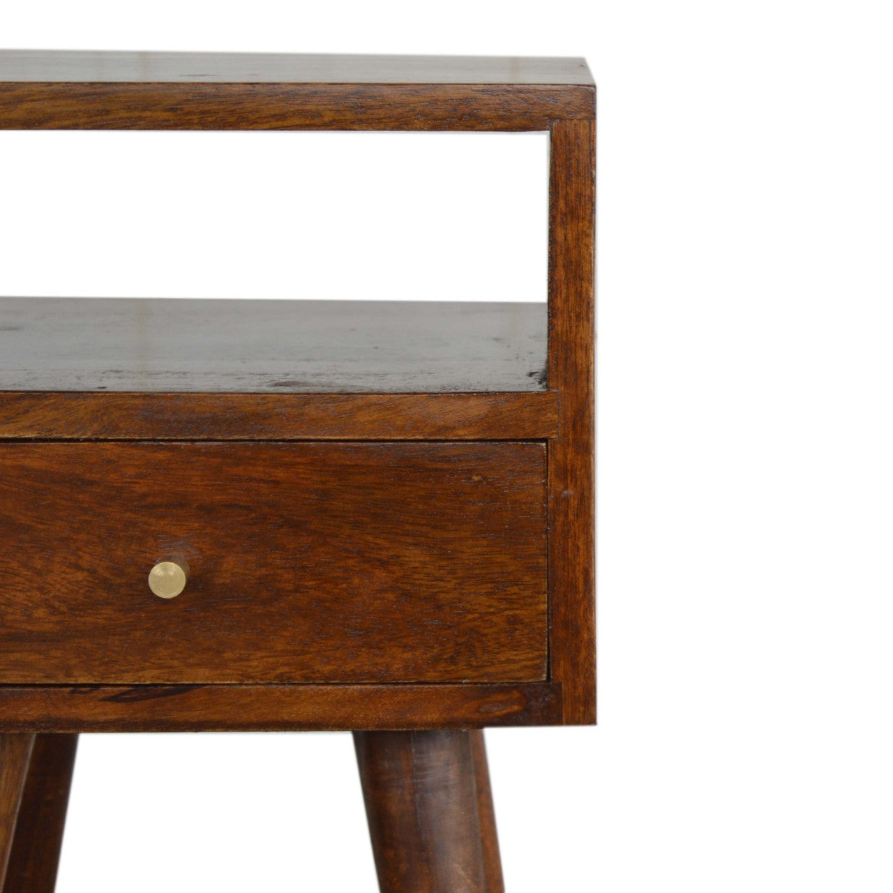 Mini Chestnut Nightstand - Solid Mango Wood with Drawer