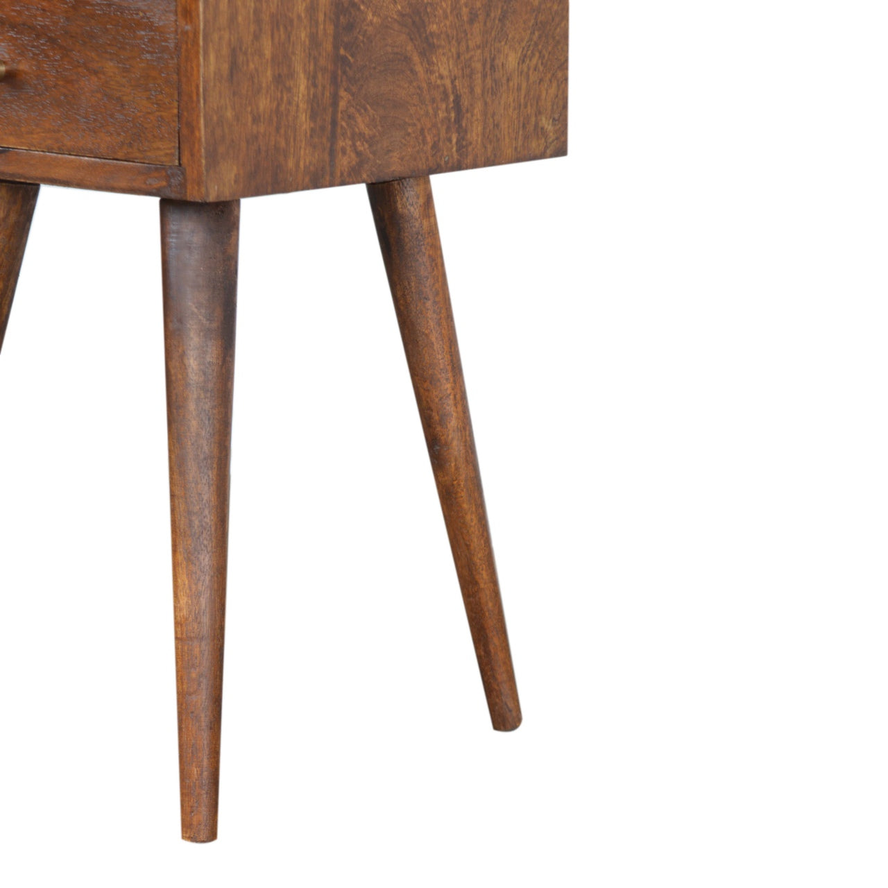 Mini Chestnut Nightstand - Solid Mango Wood with Drawer