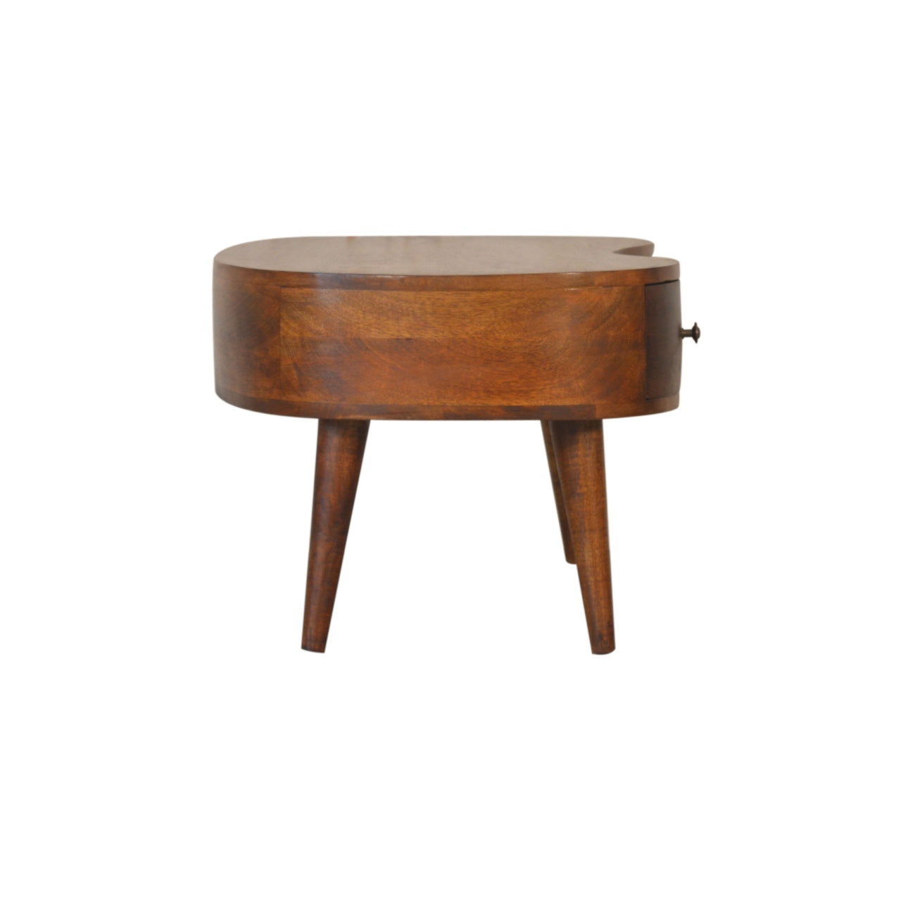 Chestnut Wave Coffee Table - Solid Mango Wood with Drawer