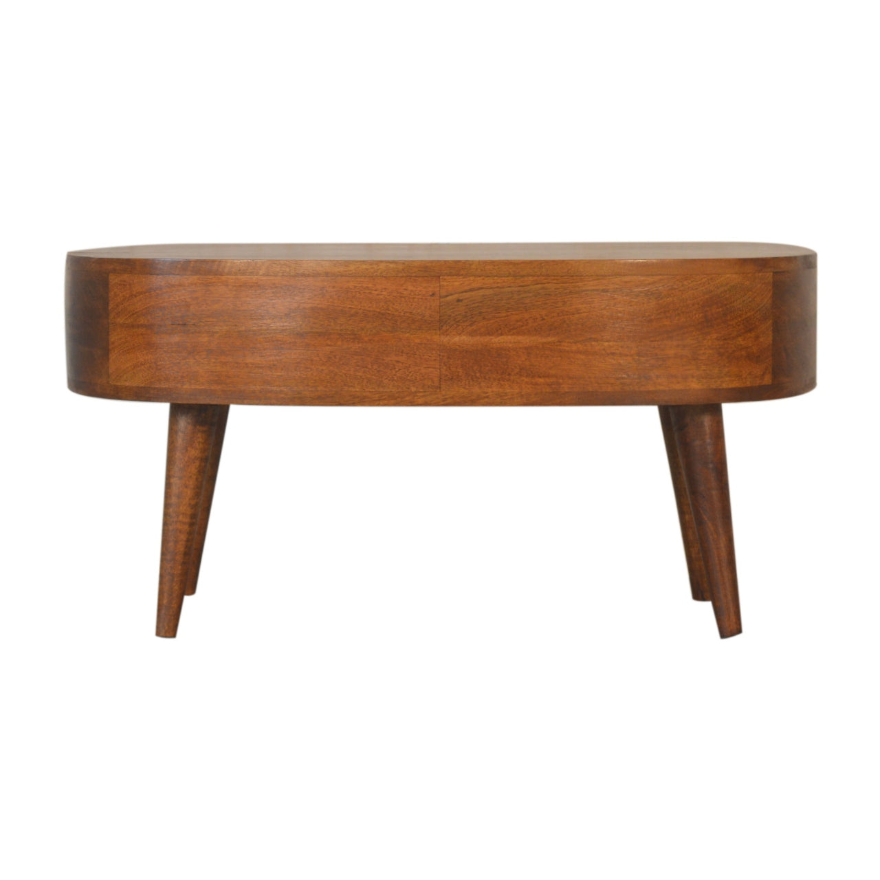 Chestnut Wave Coffee Table - Solid Mango Wood with Drawer