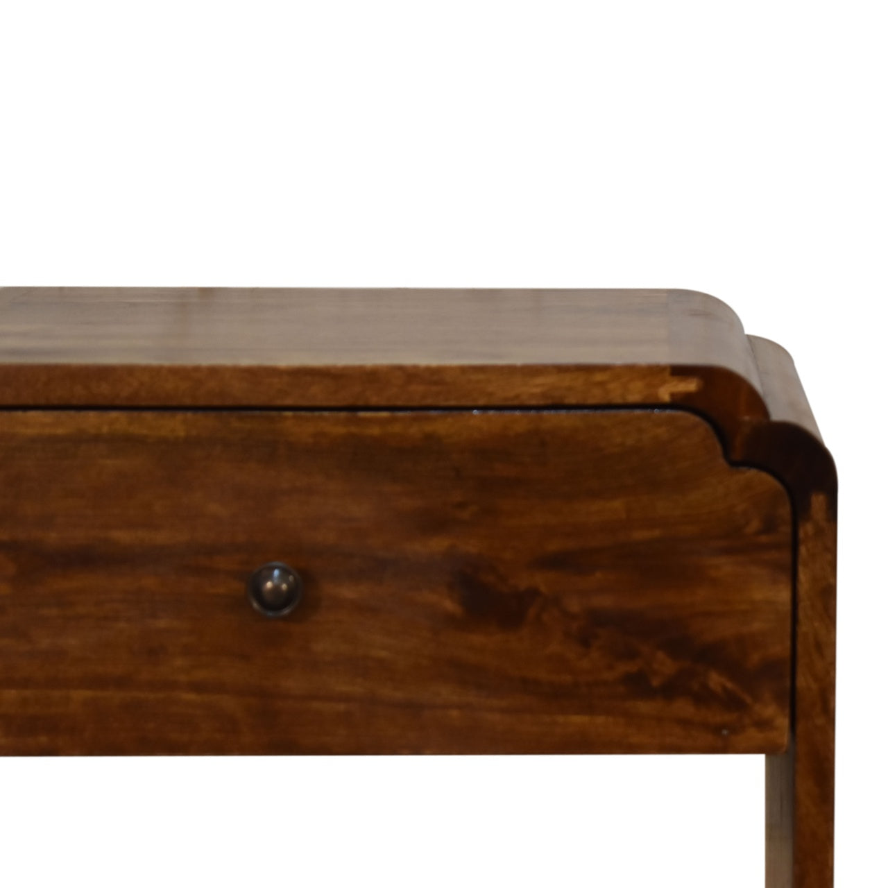 Newton Nightstand - Solid Mango Wood Chestnut Finish