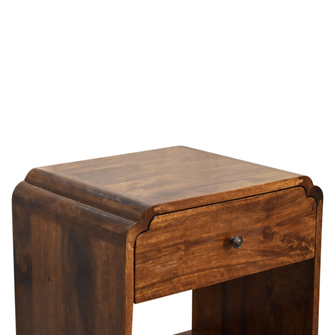 Newton Nightstand - Solid Mango Wood Chestnut Finish