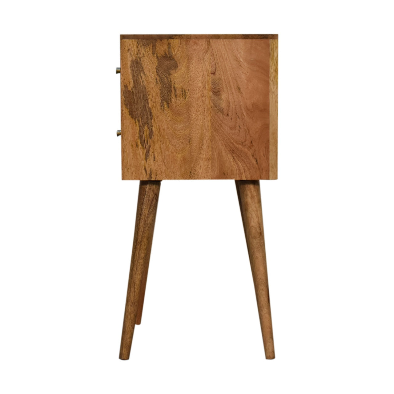Mini Cube Carved 2 Drawer Nightstand - Solid Mango Wood