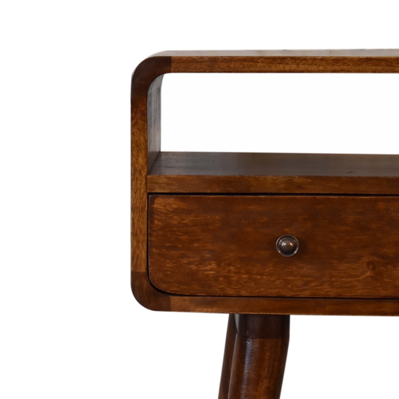Mini Chestnut Console Table with 2 Drawers and 1 Slot