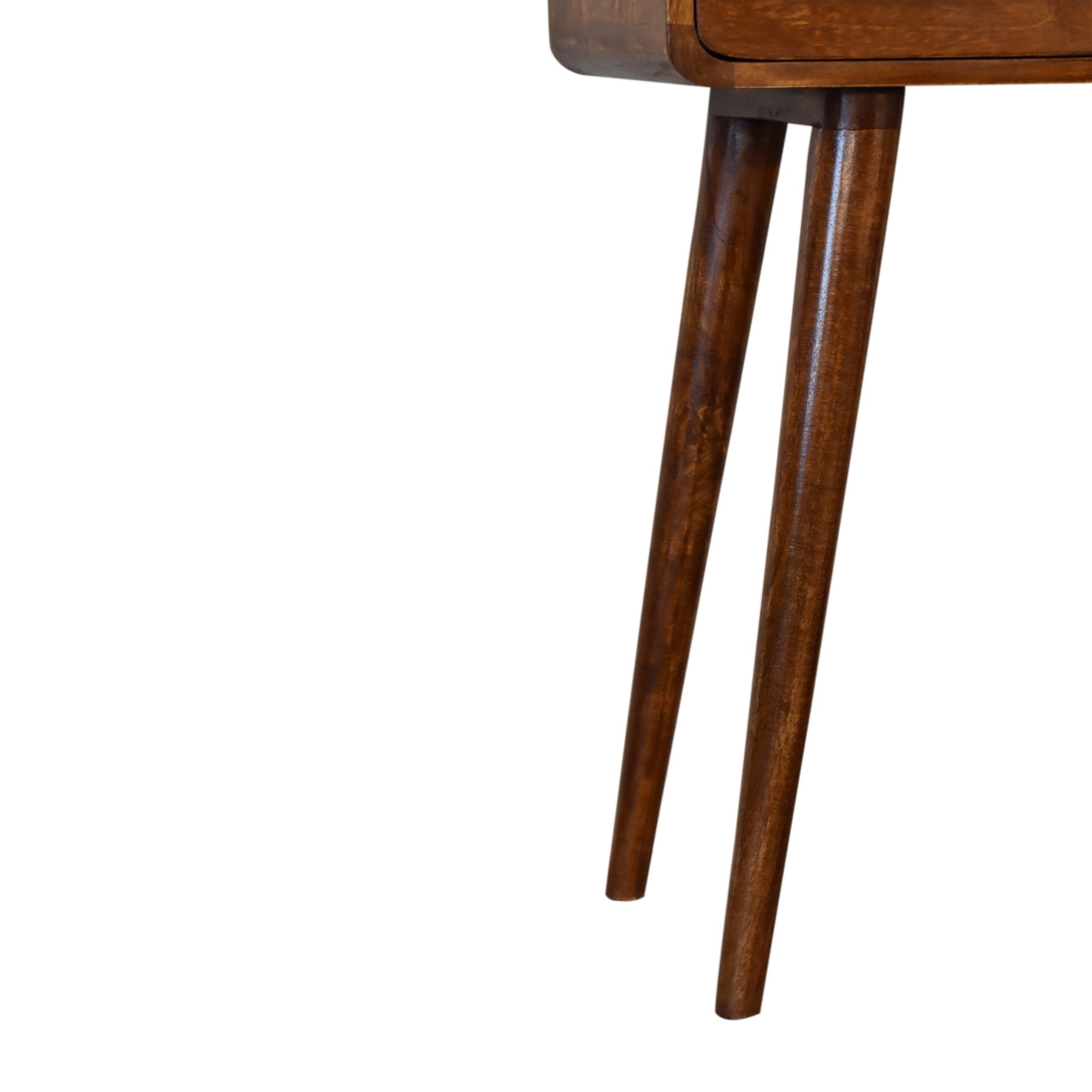 Mini Chestnut Console Table with 2 Drawers and 1 Slot
