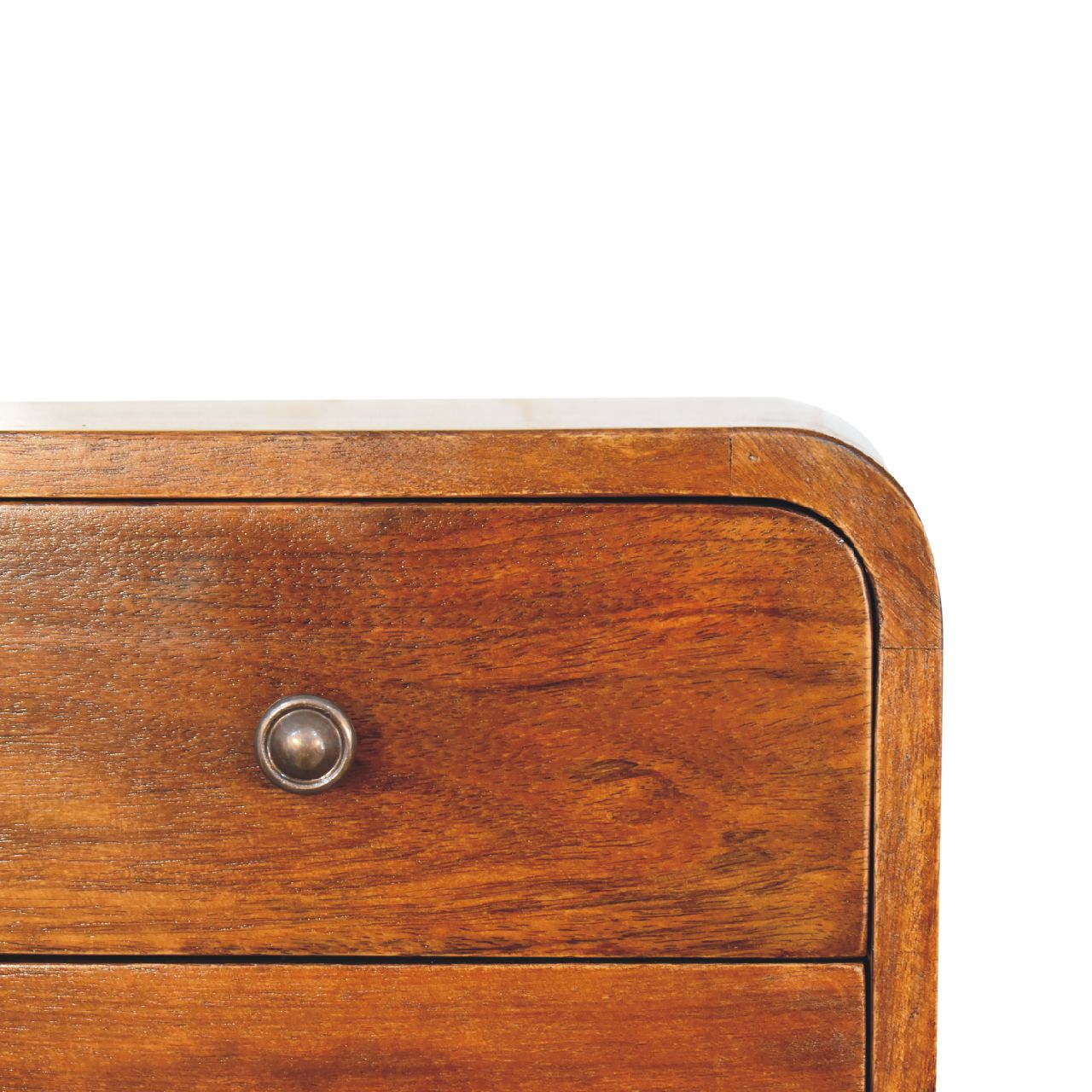 Floating Mini Chestnut Nightstand - Solid Mango Wood 2 Drawers