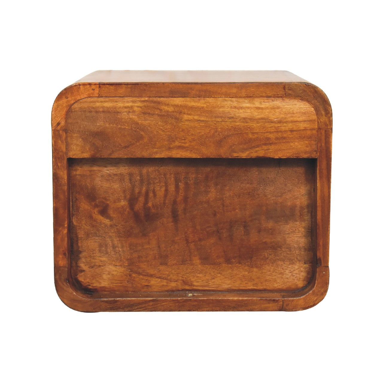 Floating Mini Chestnut Nightstand - Solid Mango Wood 2 Drawers