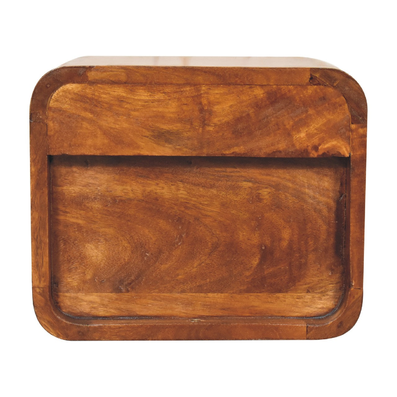 Mini Curve Floating Nightstand - Chestnut Solid Mango Wood