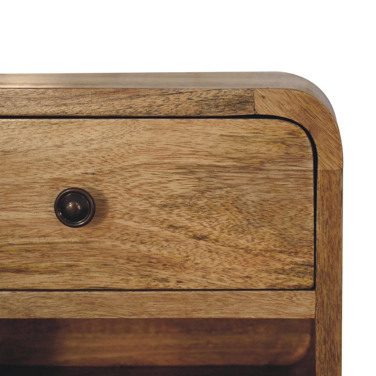 Mini Mango Wood Floating Nightstand - Oak-ish Finish 1 Drawer