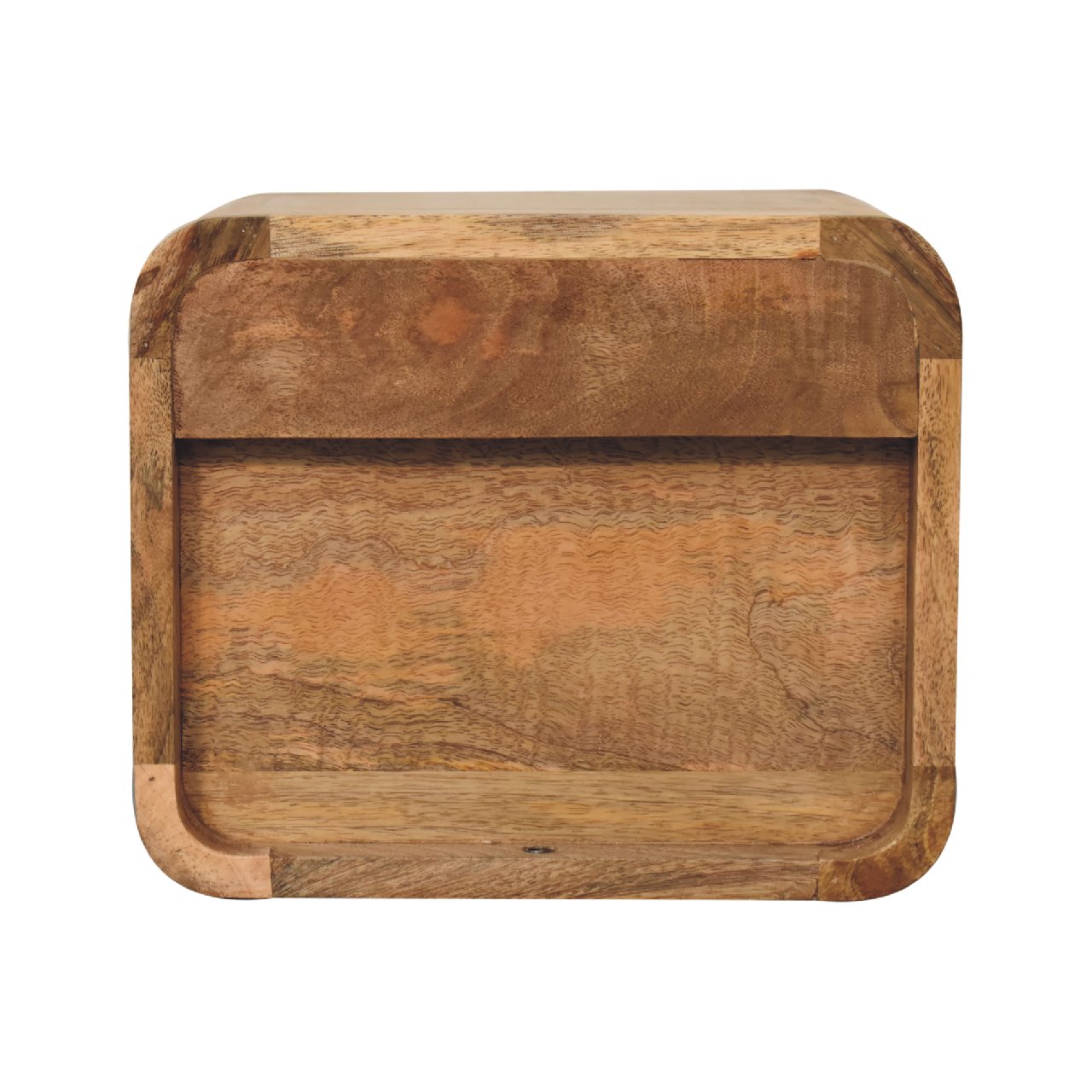 Mini Mango Wood Floating Nightstand - Oak-ish Finish 1 Drawer