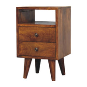 Mini Classic Chestnut Nightstand - Solid Mango Wood 1-Drawer