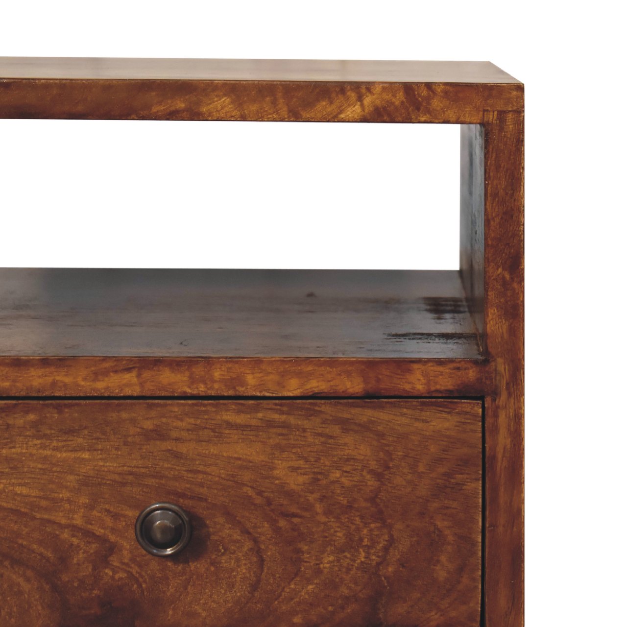 Mini Classic Chestnut Nightstand - Solid Mango Wood 1-Drawer