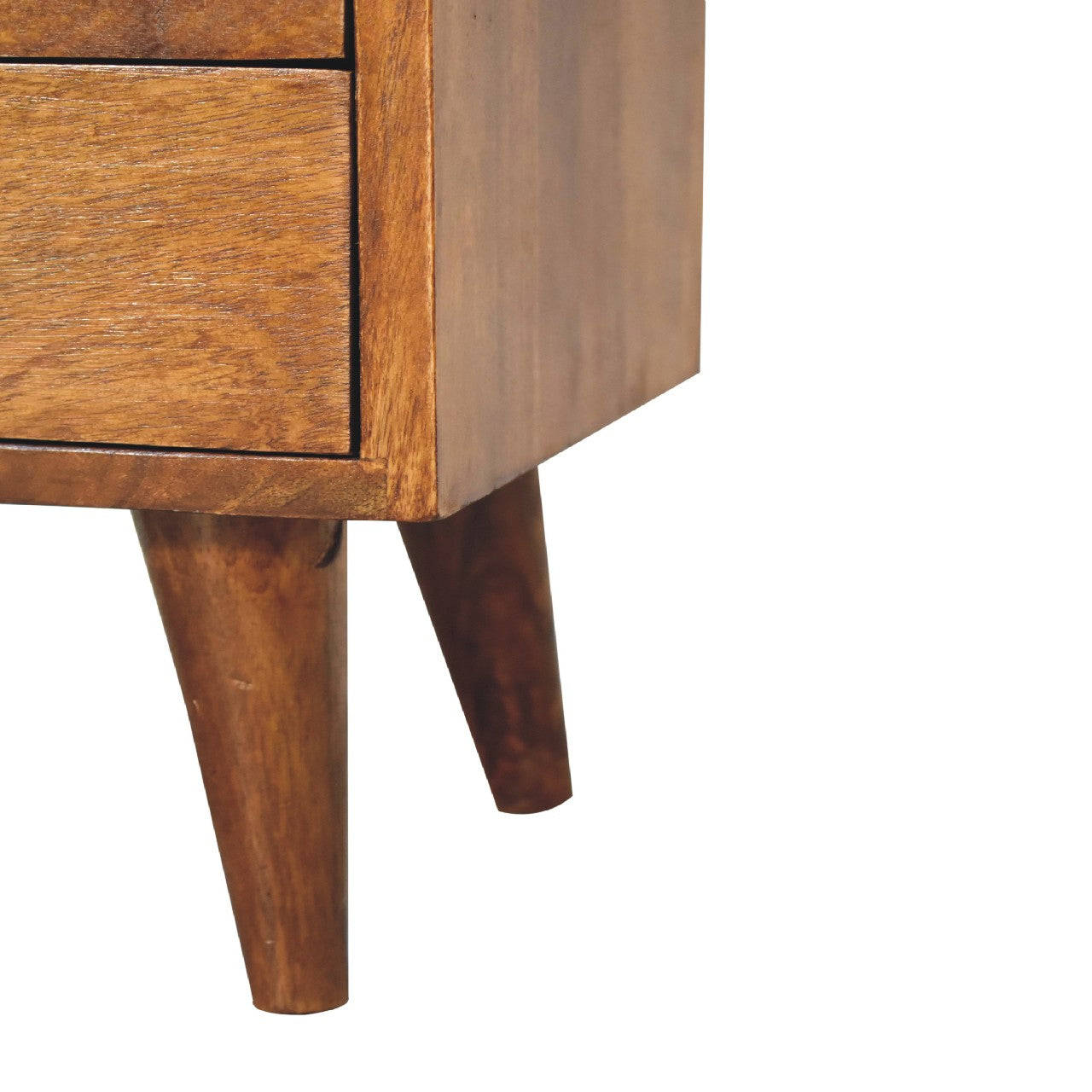 Mini Classic Chestnut Nightstand - Solid Mango Wood 1-Drawer